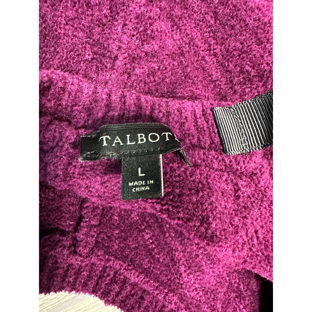 Talbots Women's Purple Chenille Knit Tie Neck Sweater Size L - Picture 3 of 7